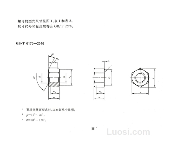 GB/T 6176-2016 2型六角螺母 细牙